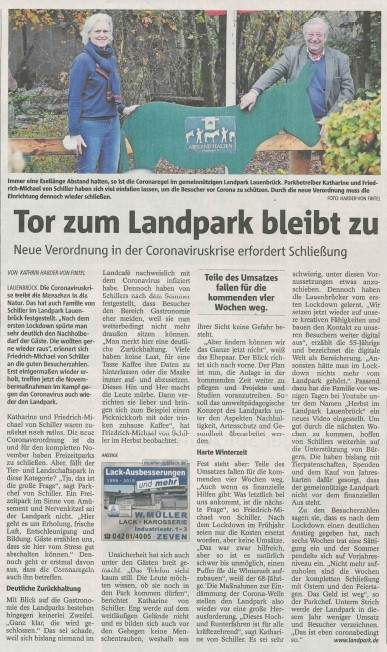 Artikel von Frau Harder von Fintel, erschienen in der Zevener Zeitung, Zevener Vereinsblatt und in der Rotenburger Kreiszeitung