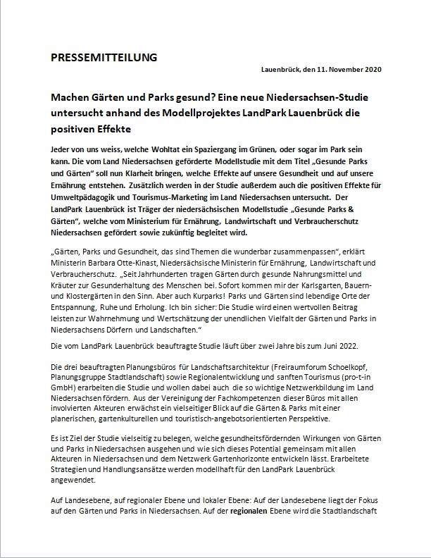 Pressemitteilung zur Studie 